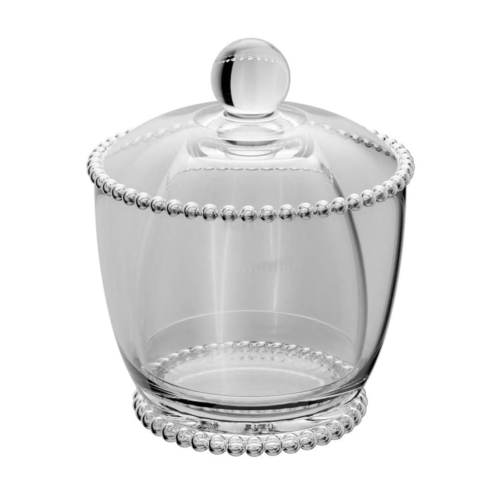 Manteigueira Francesa de Cristal Pearl Bolinha Transparente 11x10,5cm Wolff