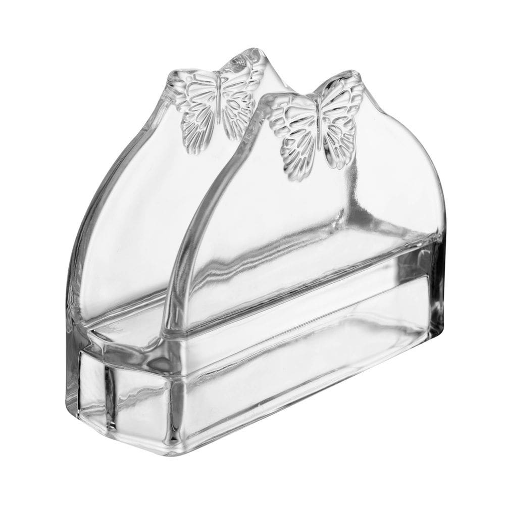 Porta Guardanapos de Vidro Butterfly Transparente 9x13cm Wolff