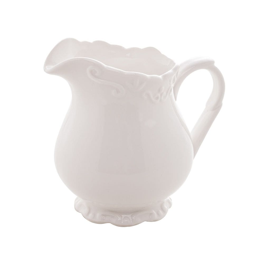 Leiteira Durable Porcelain em Alto Relevo Branco 250ml Wolff