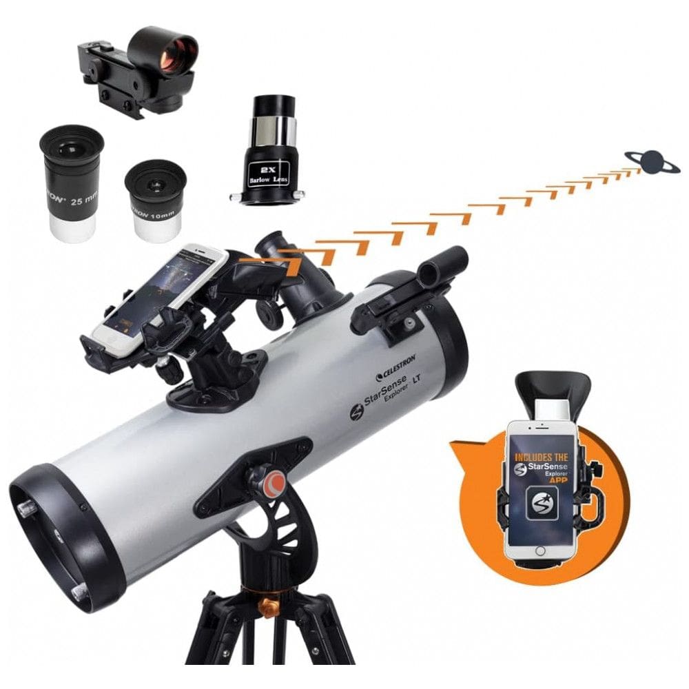 Telescópio Astronômico 40x100 com Aplicativo StarSense, Celestron StarSense Explorer LT 114AZ, Cinza