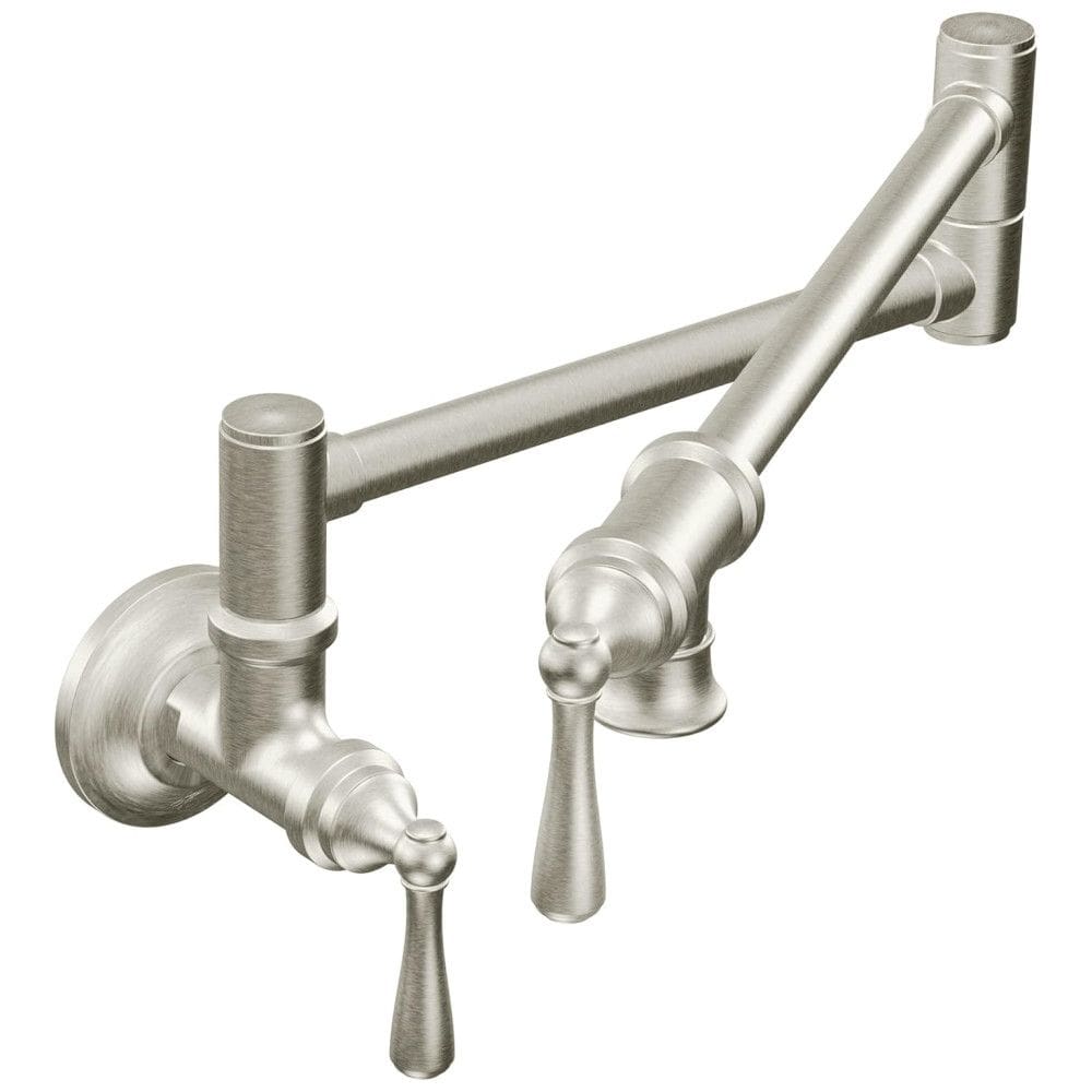 Torneira para Enchimento de Panelas com Controle de Fluxo, Montagem na Parede, Moen Tradicional S664SRS, Inoxidável