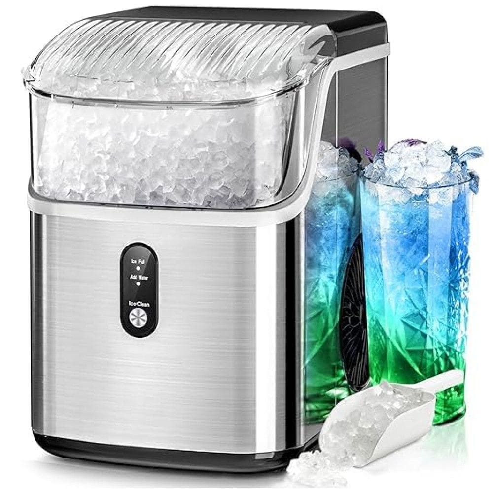 Máquina de Gelo que Produz 15 kg em 24H com Função de Autolimpeza, Inclui Cesta e Colher de Gelo, 110V, Crzoe, Prata