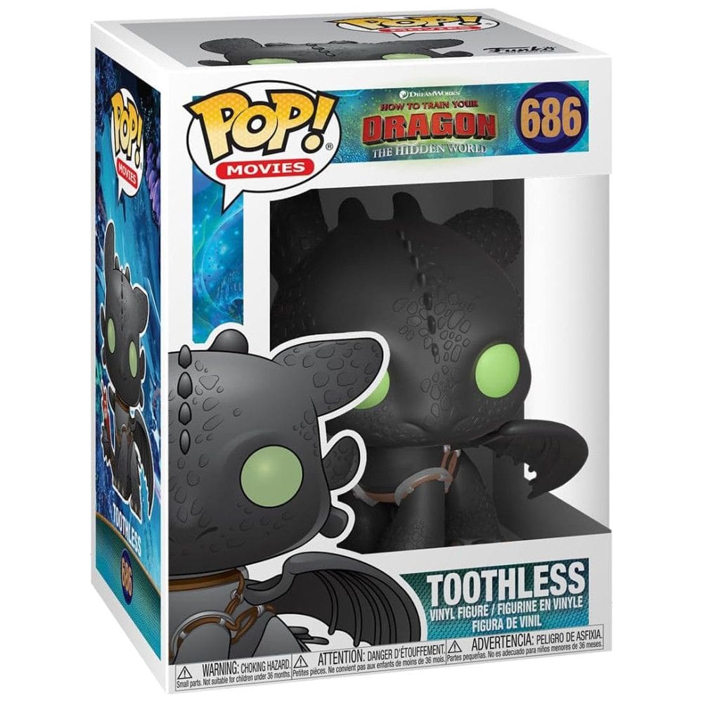 Boneco Colecionável Funko Pop Como Treinar Seu Dragão 3 Banguela 10cm - Presente Oficial para Fãs de Desenhos Animados