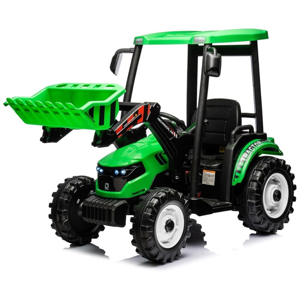 Trator Elétrico Infantil a Bateria 22V com 3 Marchas e Motores Duplos, Kidsera, Verde