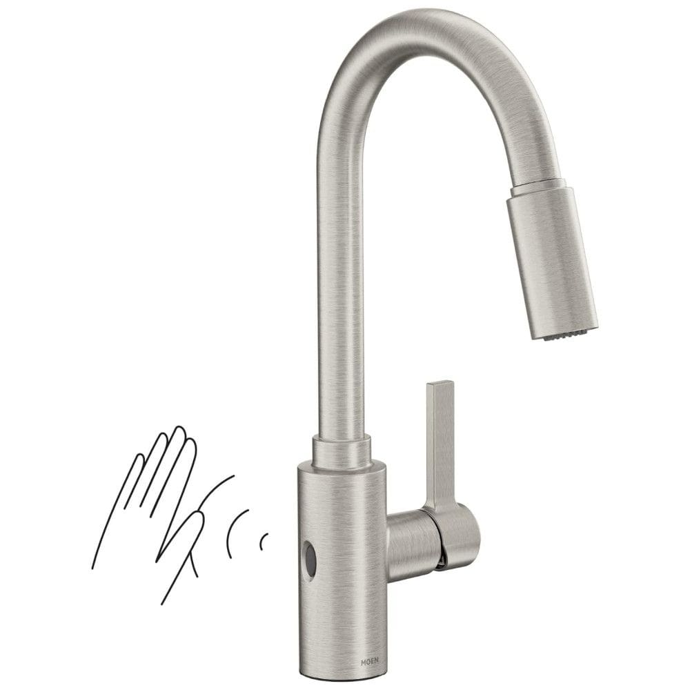 Torneira Cozinha com Sensor de Movimento e Pulverizador Retrátil, Moen 7882EWSRS Genta LX, Inoxidável