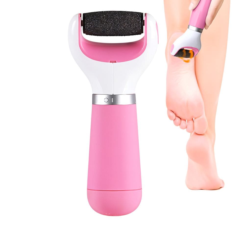 Lixa Elétrica Removedor de Calos Portátil Rosa Esfoliador de Pés Eletrônico à Pilha