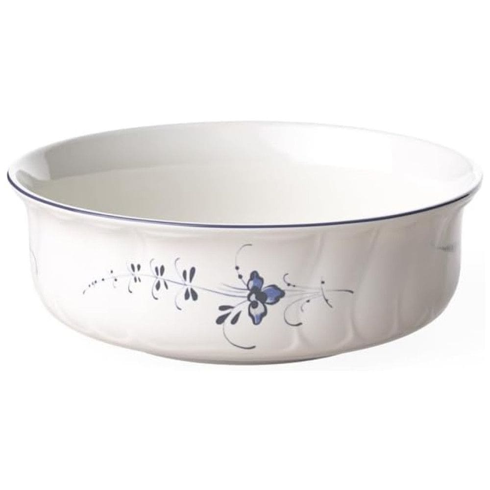 Tigela para Legumes com Material de Porcelana Premium, Estilo Clássico e Formato Redondo, Villeroy Boch, Branca e Azul
