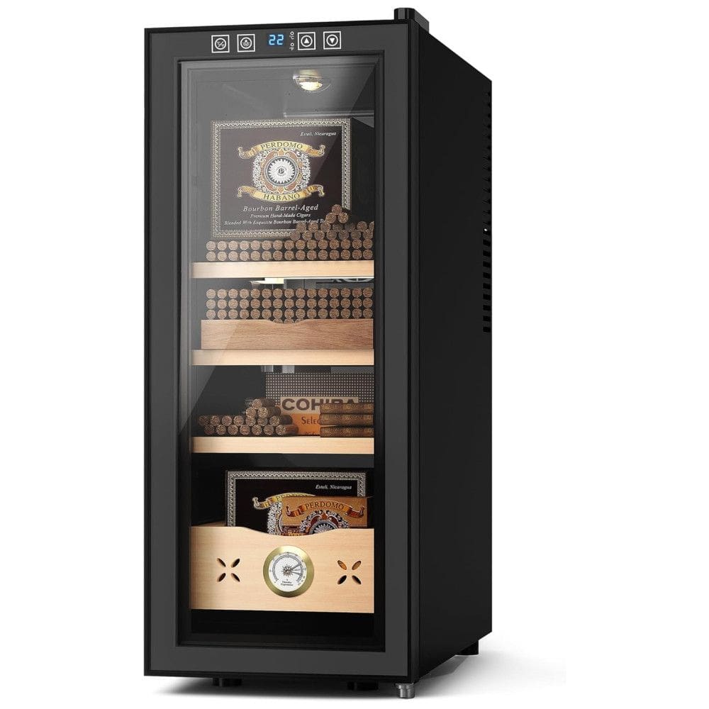 Umidor elétrico EUHOMY, capacidade de 35L para 255 charutos, com controle de temperatura, madeira de cedro espanhol, 4 camadas e higrômetro