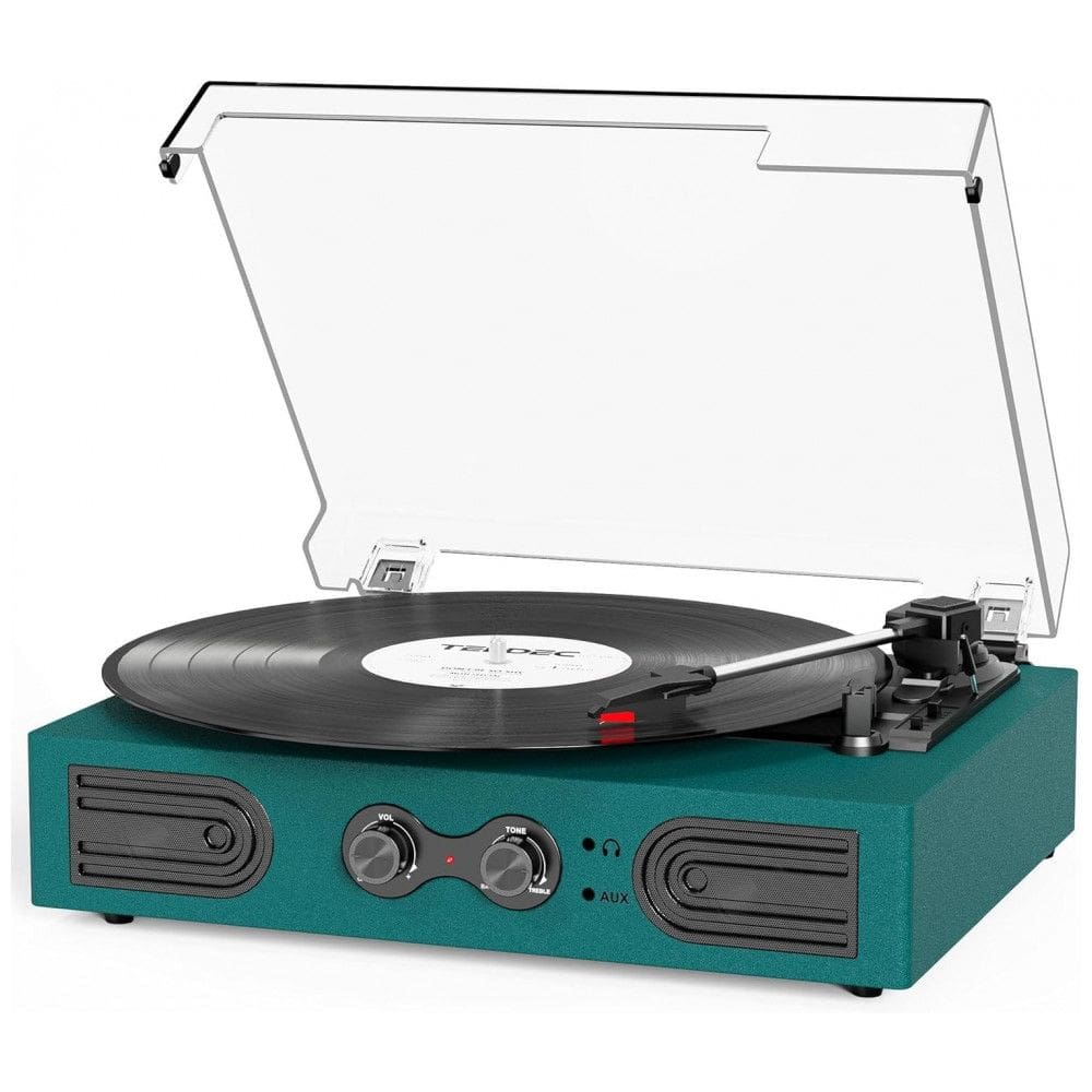 Toca-Discos de Vinil com Alto-falantes Integrados, 3 Velocidades, Controle de Agudos e Graves - DANFI AUDIO DF,