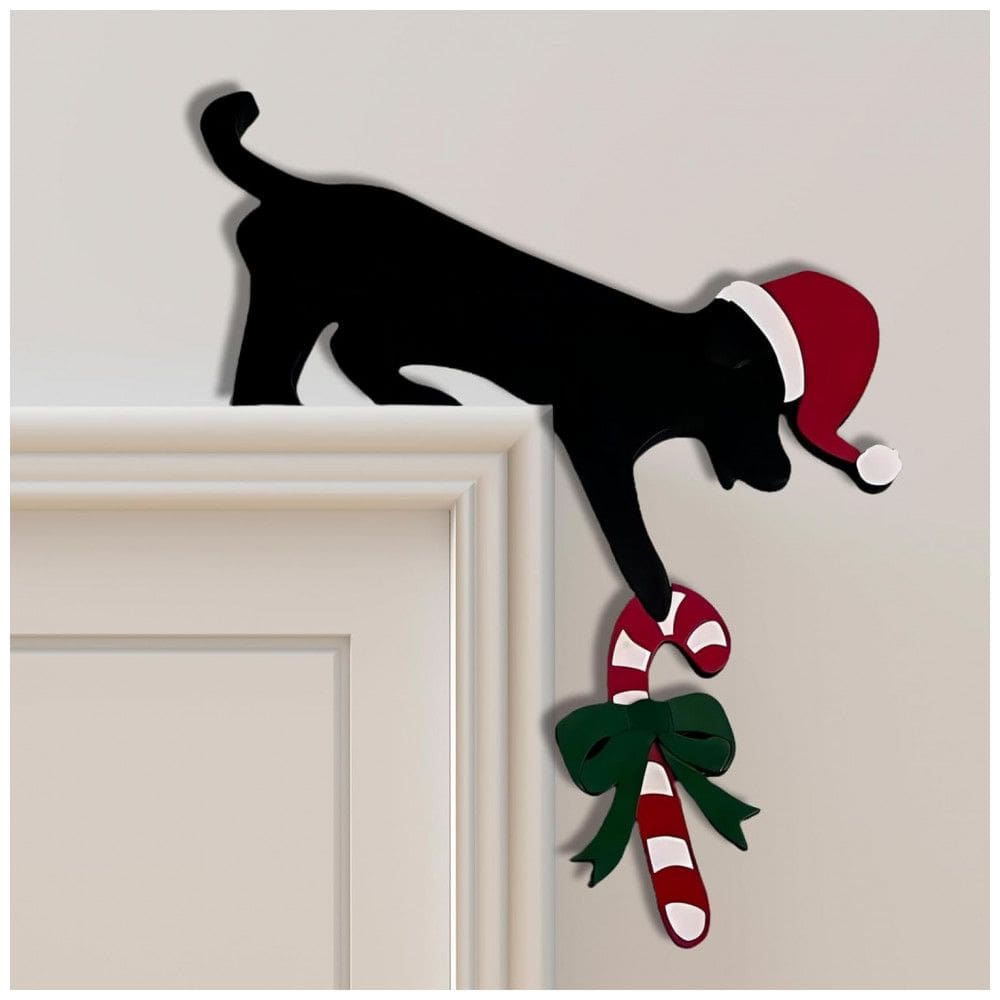 Enfeite de Porta de Natal com Tema Divertido de Boneco de Neve e Papai Noel - Decoração para Casa Festiva, para Portas, Janelas e Paredes -