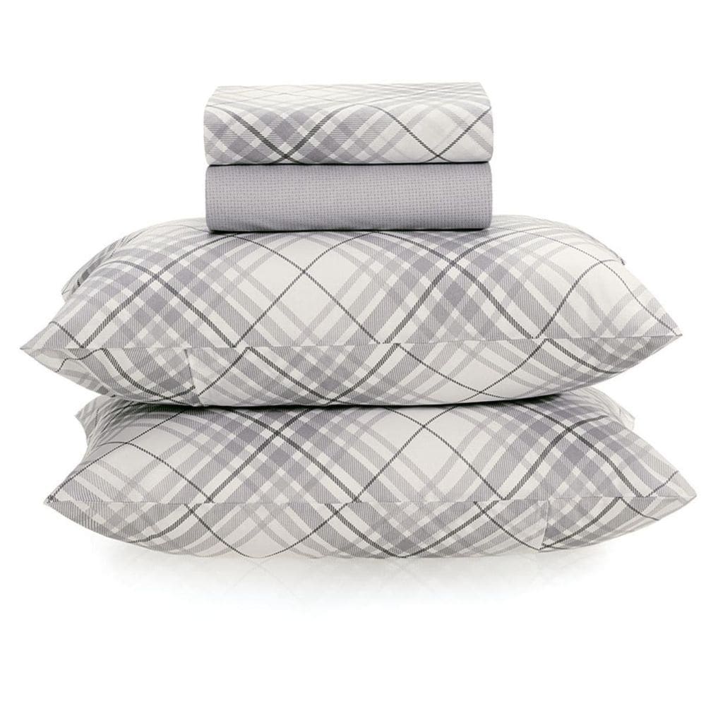 Jogo Cama Casal 160 Fios Karsten Pierre Cinza