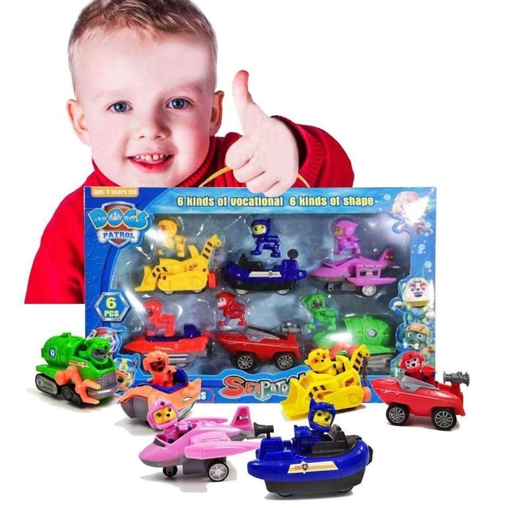 Kit Com 6 Carrinhos Patrulha Canina Para Diversão Recriação