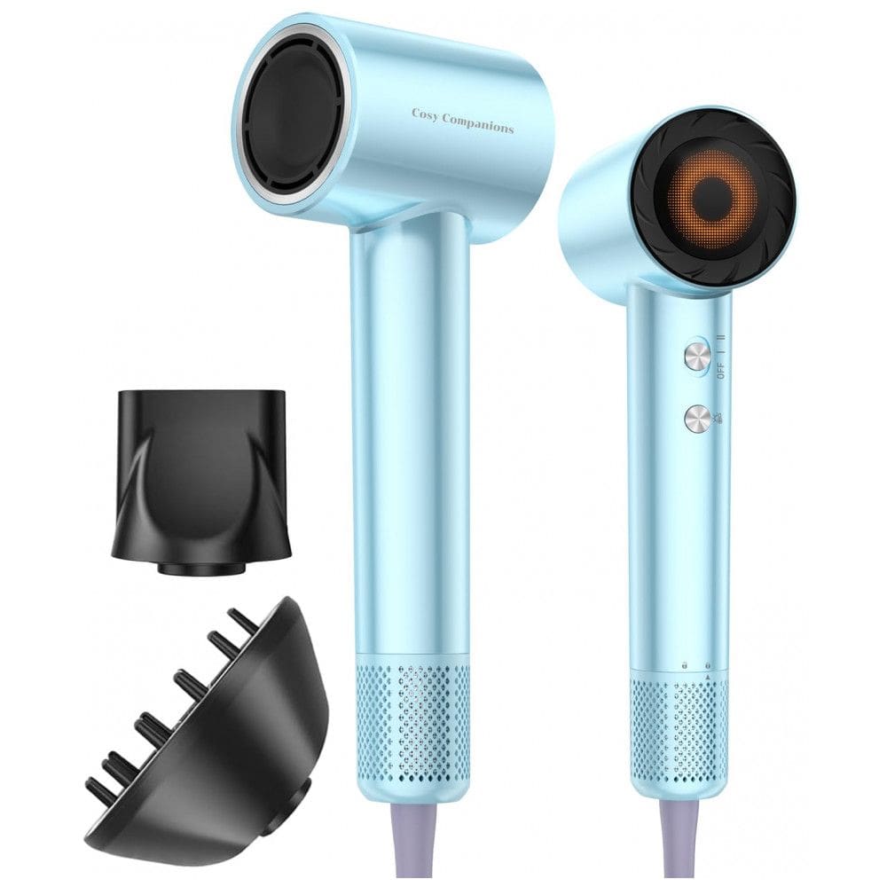Secador de Cabelo, 130000 RPM para Secagem Rápida, 300 Milhões de Íons Negativos, Controle de Calor Leve, Azul
