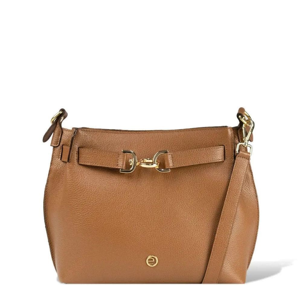 Bolsa Couro Tiracolor Metal Hook Camel