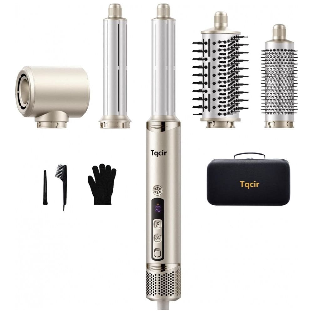 Escova Secadora de Cabelo Profissional 5 em 1 da Tqcir, Multistyler Poderoso com Curlers AutoWrap, Modelagem Rápida sem Danos Térmicos
