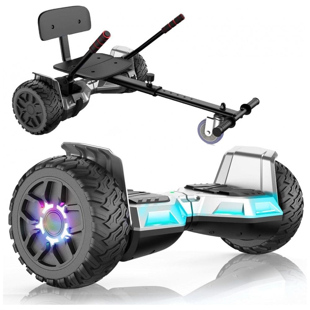 SISIGAD Kart para Scooter, Assento para Scooter de Equilíbrio Automático de 6,5 Polegadas com Bluetooth e Luzes LED - Crianças e Adultos