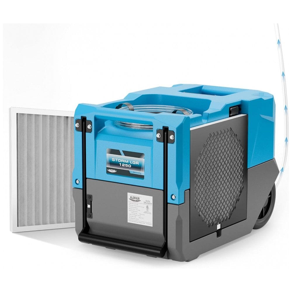 Desumidificador Comercial ALORAIR 124 litros LGR com Bomba, Até 278 m2, Design Portátil com Rodas para Casa Inteira, Porão, Armazém