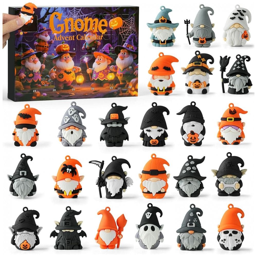 Calendário do Advento de Gnomos 2025, Calendário de Contagem Regressiva para o Halloween, com 24 Figuras Colecionáveis de Gnomos, OFRYH