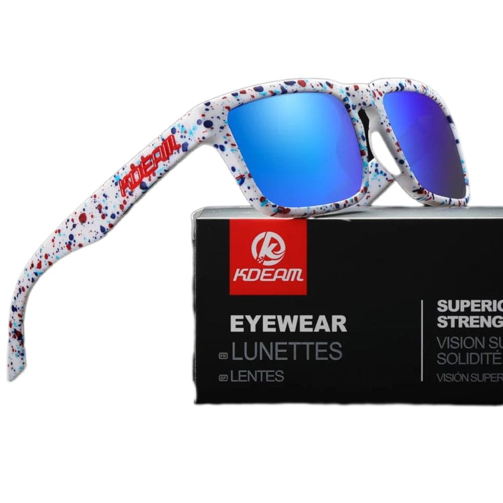 Óculos De Sol Esportivo Polarizado Kdeam C13 Mirror Ice Blue