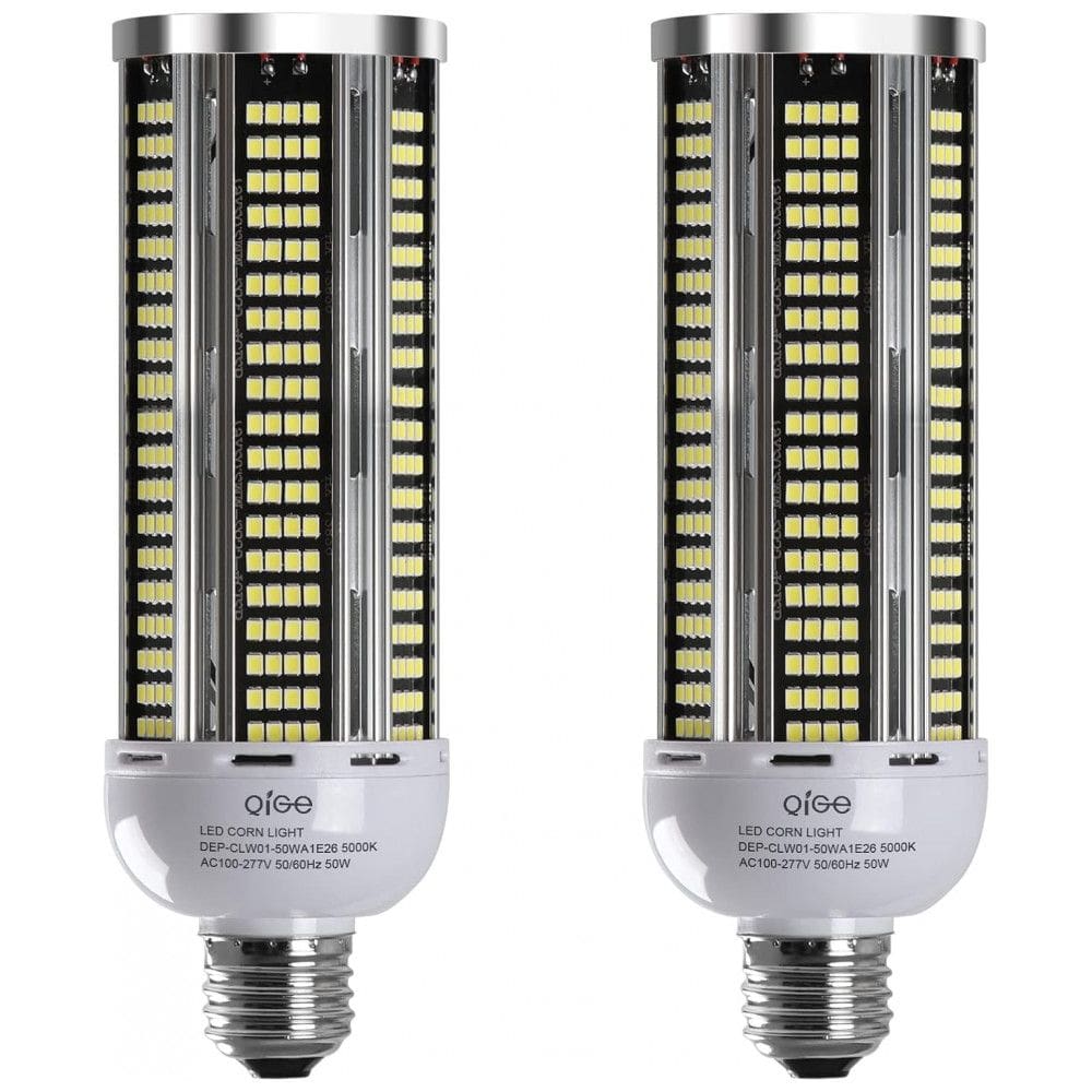 2 Lâmpadas LED Corn 50W, Equivalente 600W, 7000 lúmens, 5000K Luz Branca Dia, Base Média E26/E27, Não Dimerizável, para Iluminação