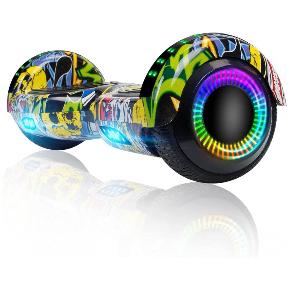 Hoverboard FLYING-ANT 6.5” Vermelho B-Graffiti com Alto-falante, Luzes de LED e Bluetooth