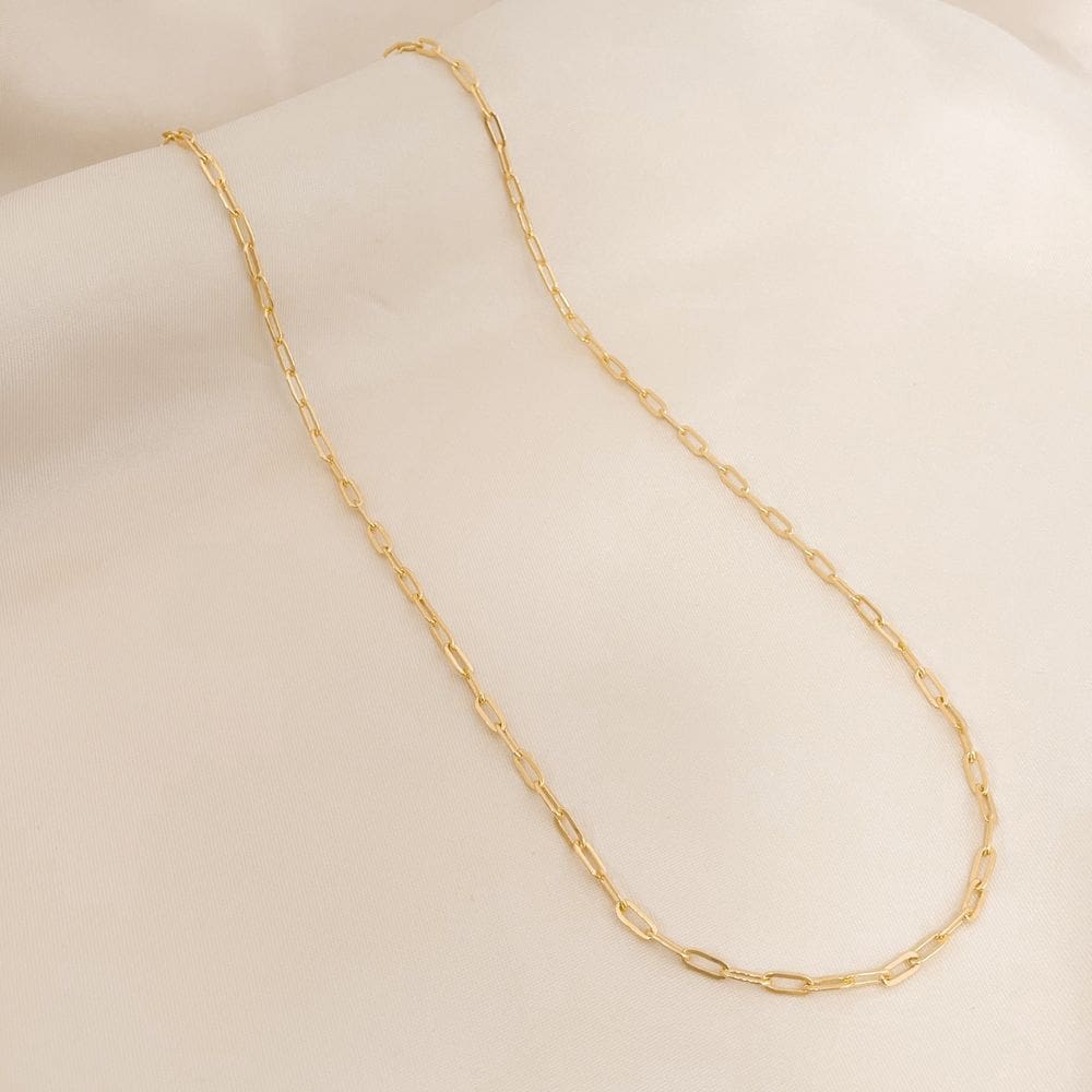 Corrente Masculina Elo Cadeado Banhado a Ouro