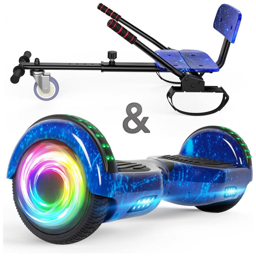 SISIGAD Assento de Scooter para Go Kart 6,5 Polegadas com Bluetooth e Luzes LED - Azul