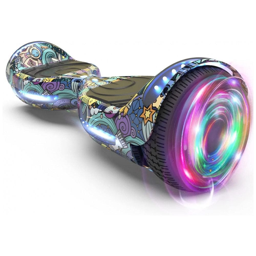 Hoverboard Certificado HS2.01 Espaço Sideral com Rodas LED Flash, Bluetooth e Luzes LED