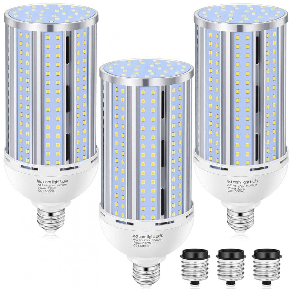 Lâmpada LED Corn 120W (3 un), 15.800LM, 5000K,fanless, base E26/E39, ideal para garagem,galpão, fábrica, oficina e área externa, XYCN.