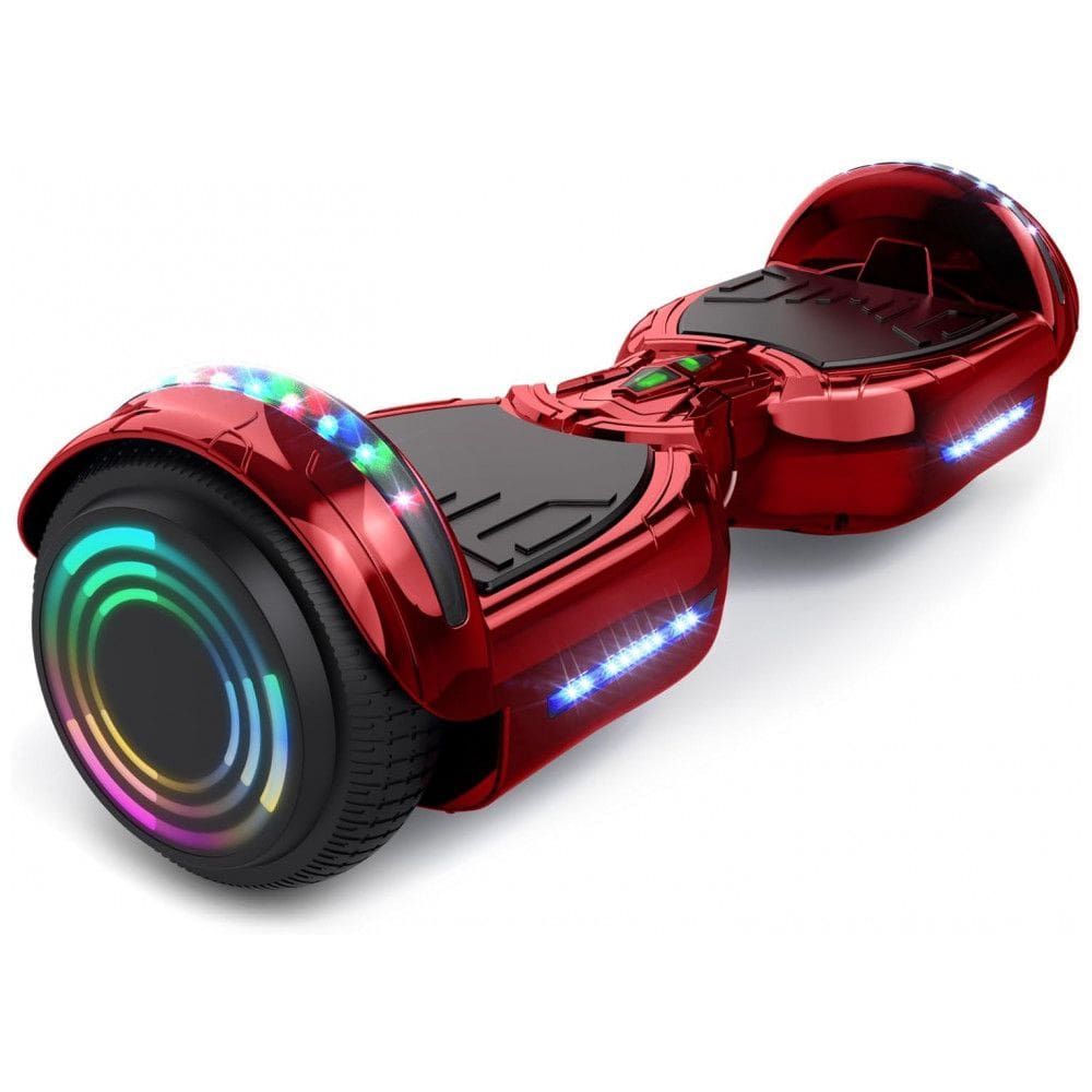 Hoverboard Hoverstar Cromo Vermelho com Bluetooth e Rodas LED – Crianças e Adolescentes
