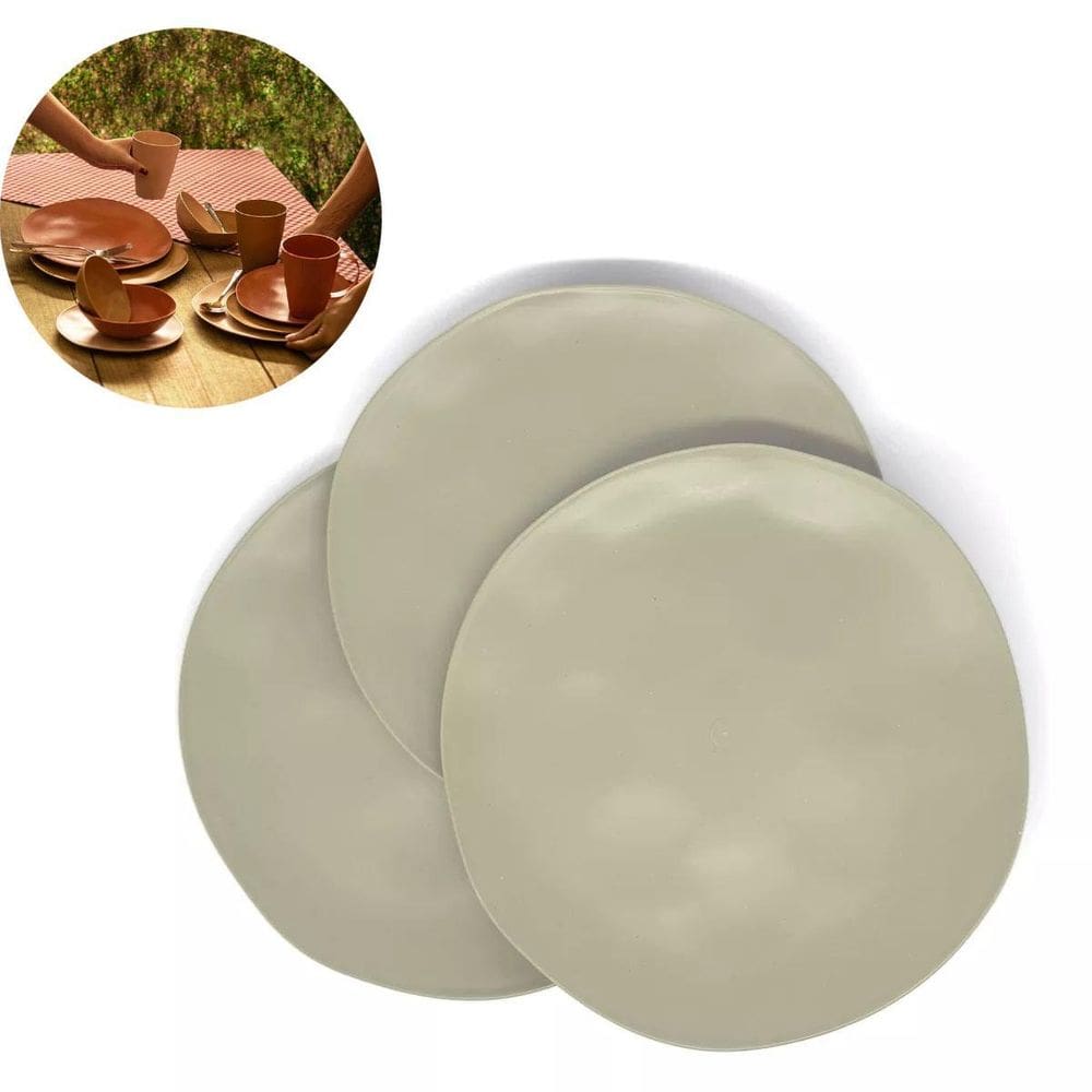 Kit 6 Prato Sobremesa De Bambu 19,5 Cm Mesa Posta