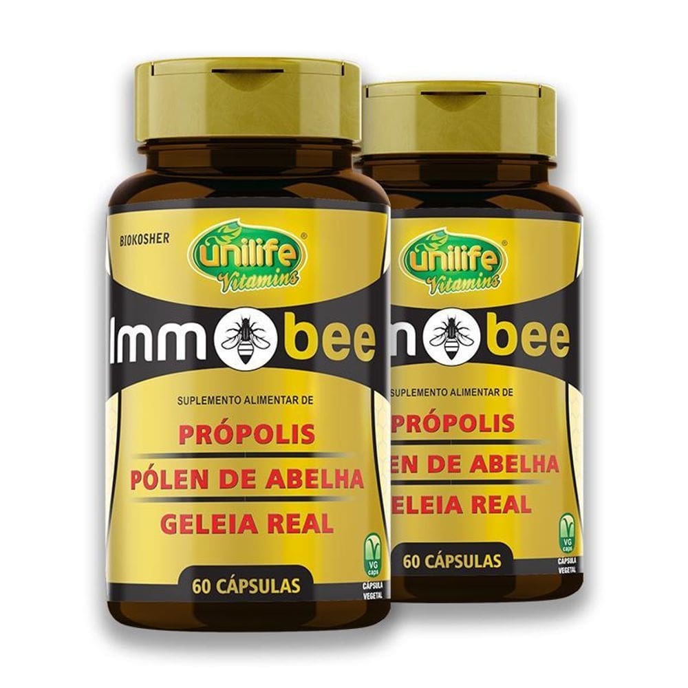 Kit 2 Immobee Própolis E Geleia Real Unilife 60 Cápsulas