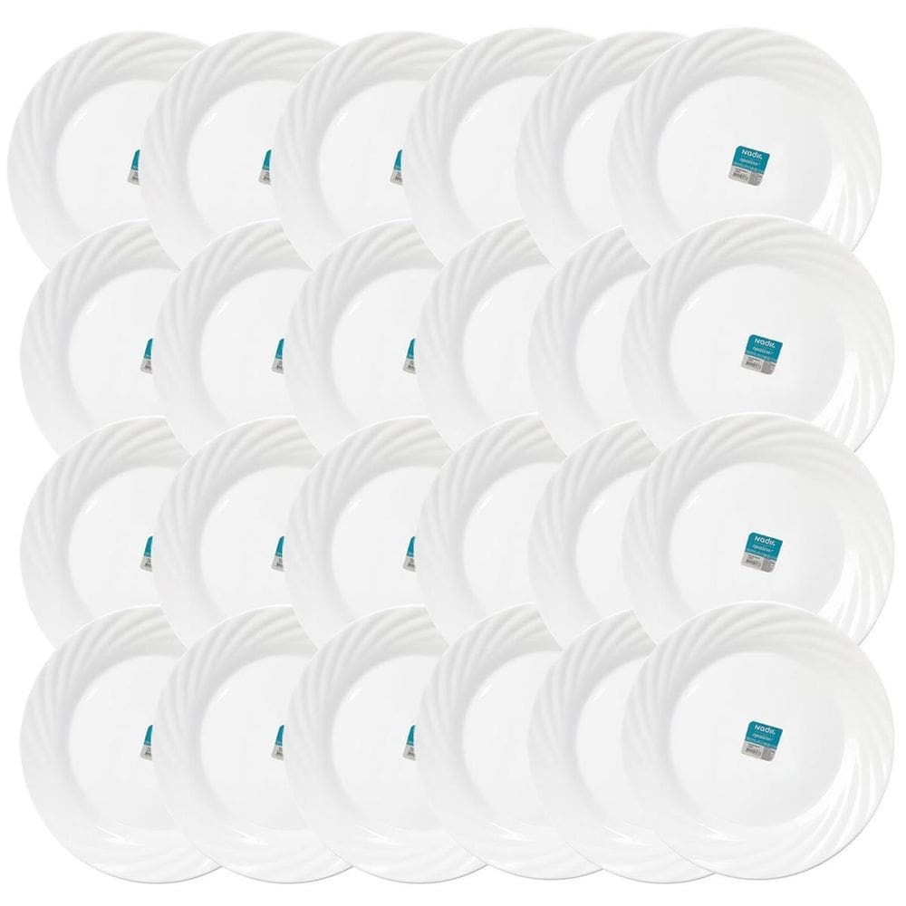 Prato Raso De Vidro Opaline Jasmim 26Cm 24 Unidades - Nadir