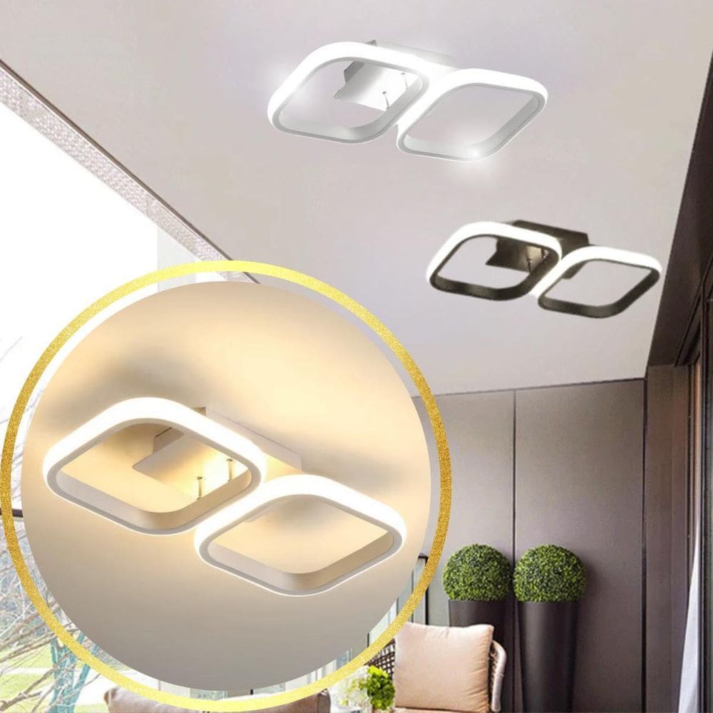 Luminária Teto 35,5Cm Quadrado Duplo Led Arandela Parede