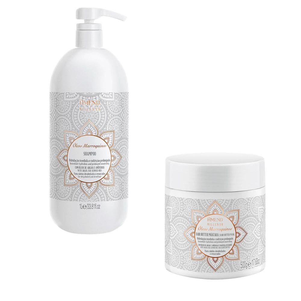 Shampoo 1 Litro E Máscara 500G Amend Óleos Marroquinos