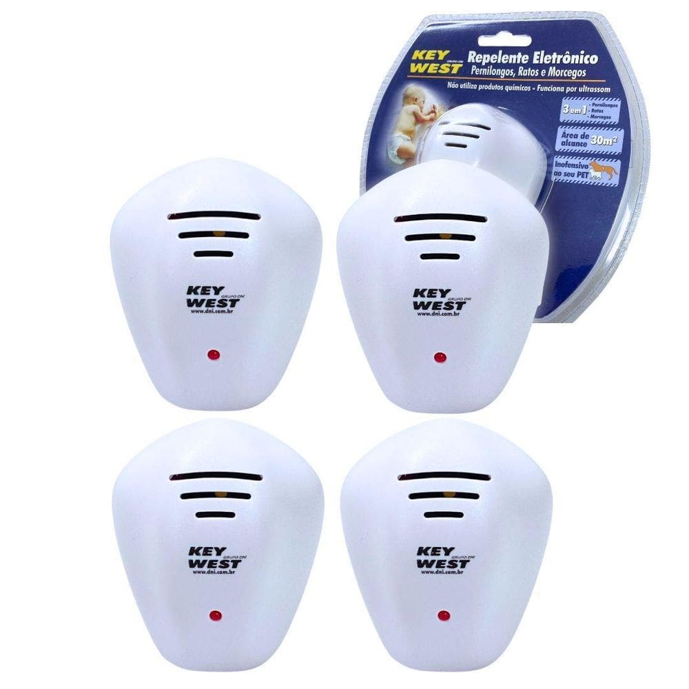 Kit 4 Repelente Eletrônico Pernilongo Rato Morcego 110V/220V