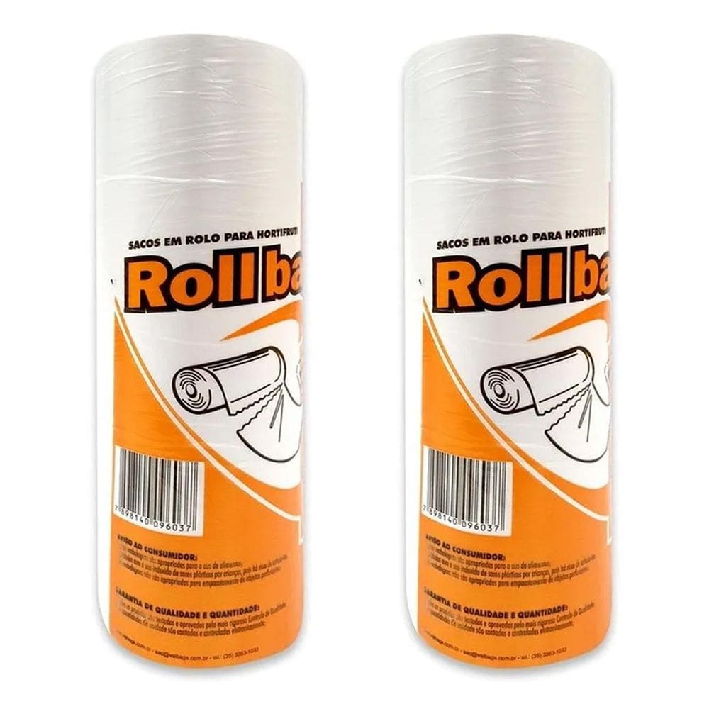 Kit 2 Bobinas Saco Transparente Picotado 25X35 C/500 Sacos