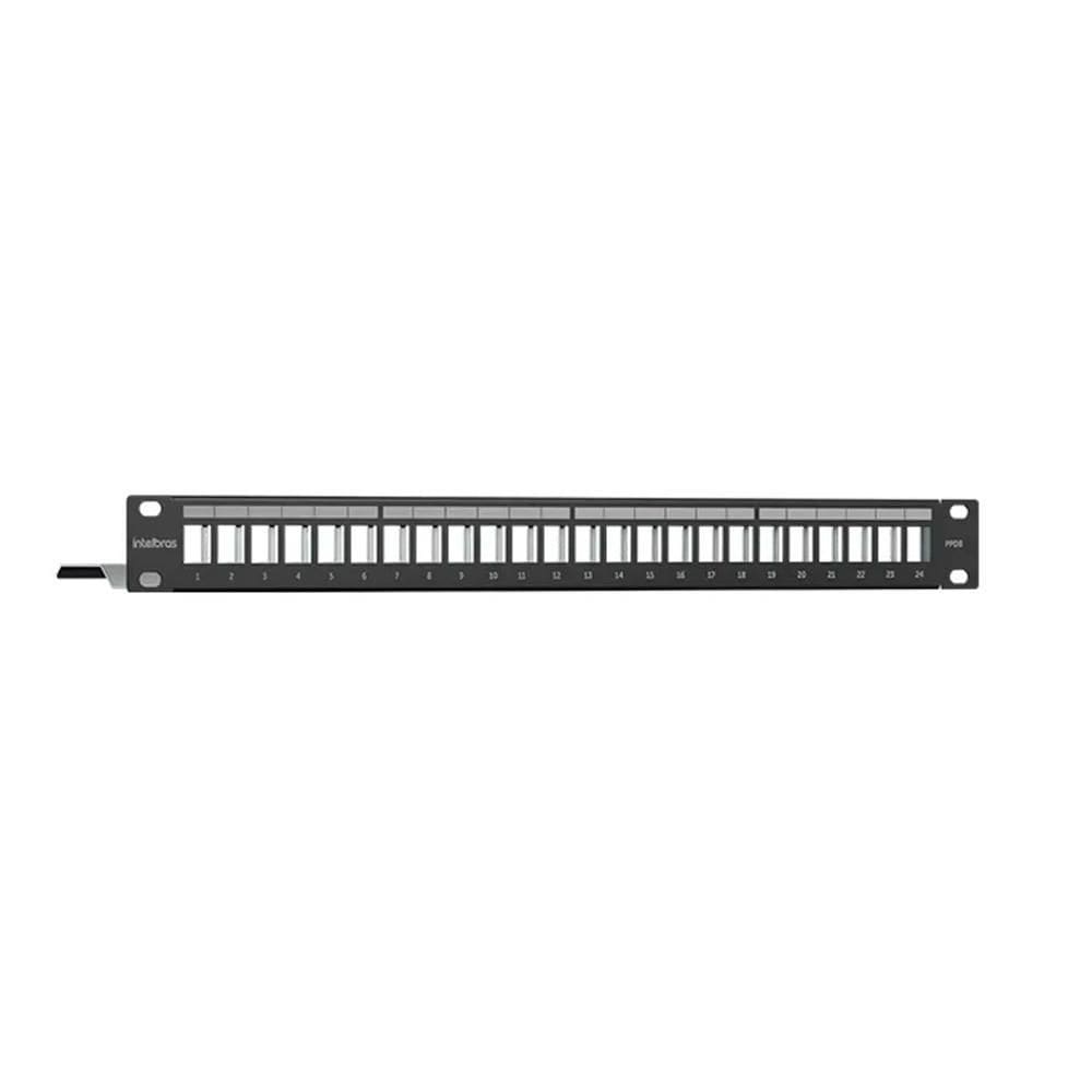 Patch Panel Blindado Descarregado Intelbras 24Portas Ppdb24P