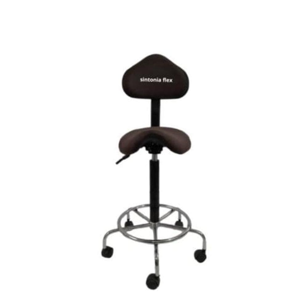 Cadeira Mocho Sela Alta 65 Min. 75 Max. Cromada Suede Marrom