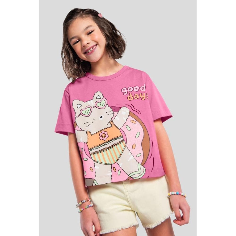 Blusa infantil menina gatinho sweet goods Brandili