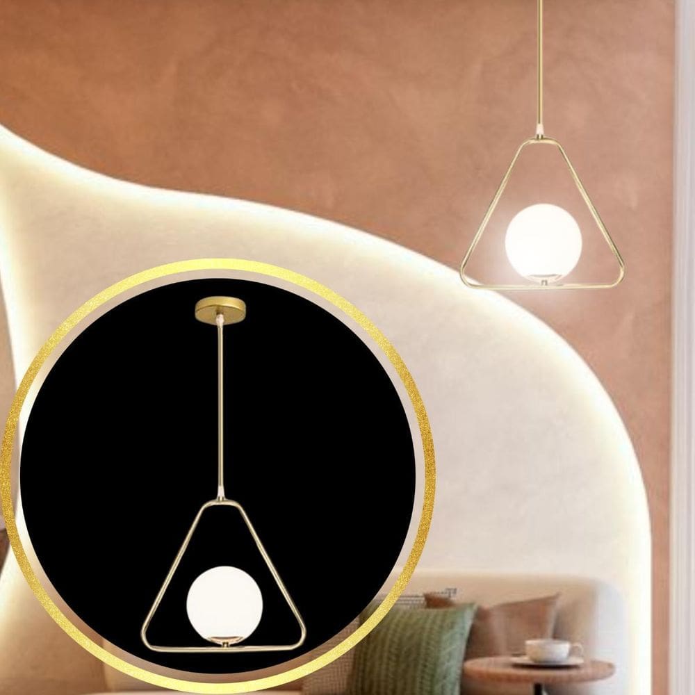 Luminária Pendente 60Cm Jabuticaba Globo Vidro 15Cm Metal