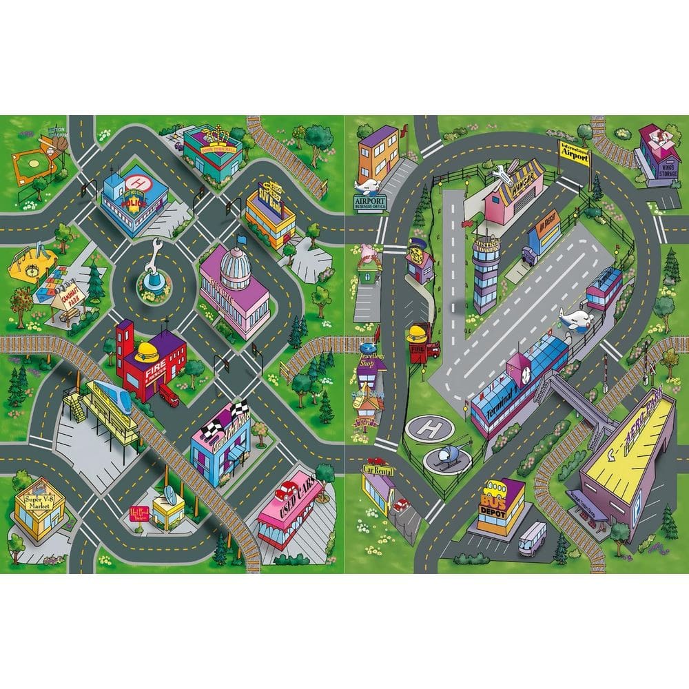 Tapete Infantil 150X100Cm Criança Pista Carrinhos Carros Hot