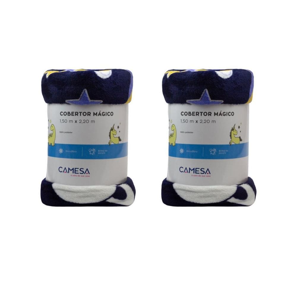 Kit 2 Cobertores Solteiro Mágico Brilha No Escuro 220X150