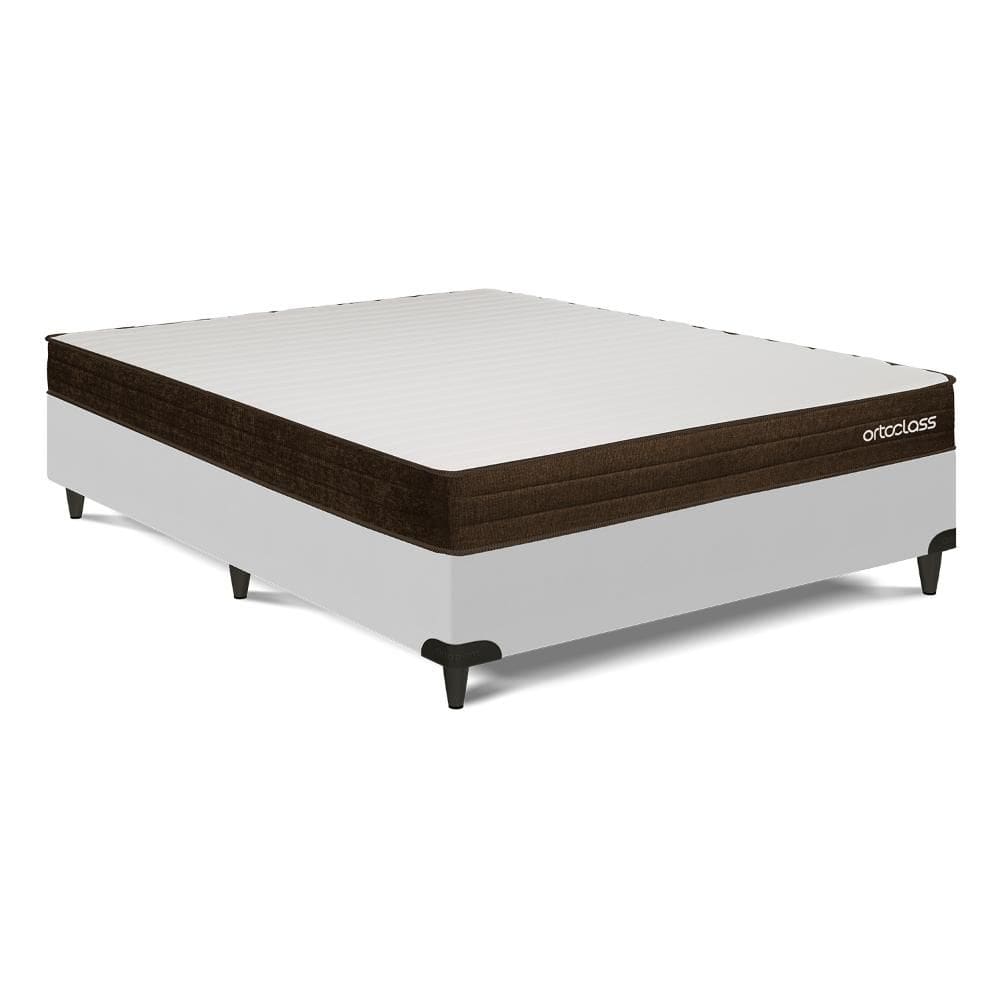 Cama Box e Colchão Poli D28 Ortoclass - Casal (138x198)