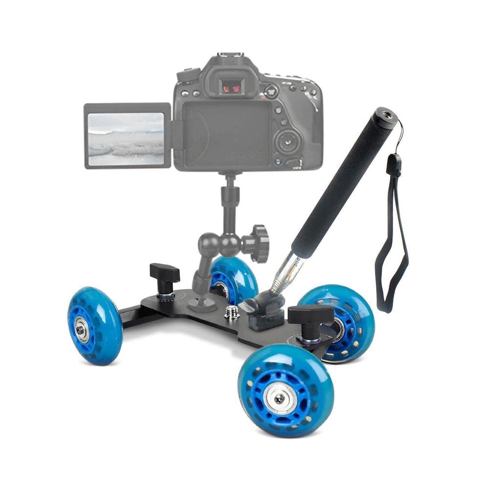 Mini Dolly Skater Slider Com Bastão Câmeras E Filmadoras