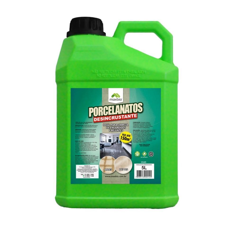 Porcelanatos Desincrustante 5L Max Bio Limpeza Profunda