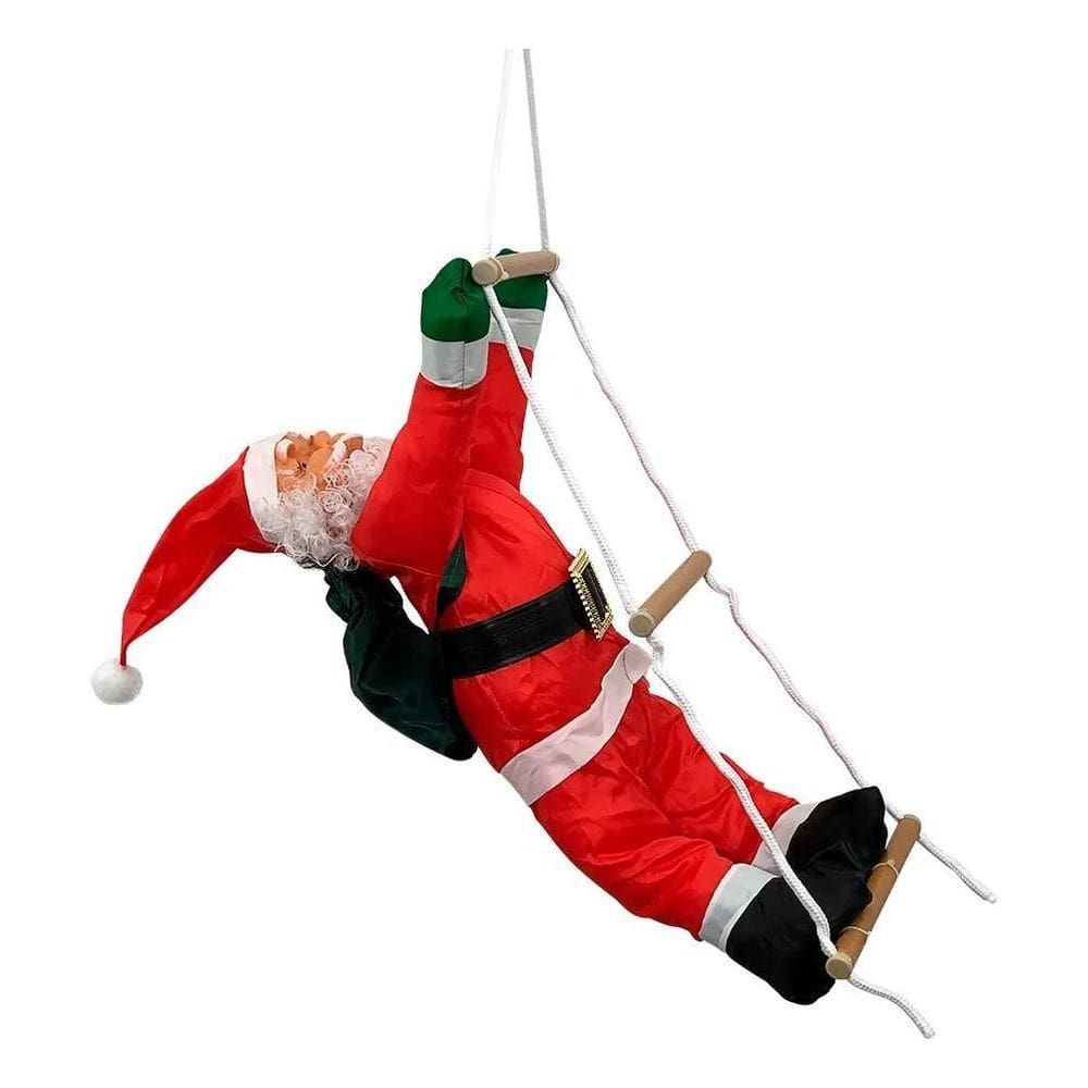 Papai Noel Subindo Escada Escalador 90 Cm Pendente Porta Cor