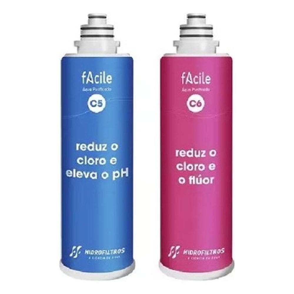 Kit Refis Filtro Hidrofiltros Facile C5 + C6
