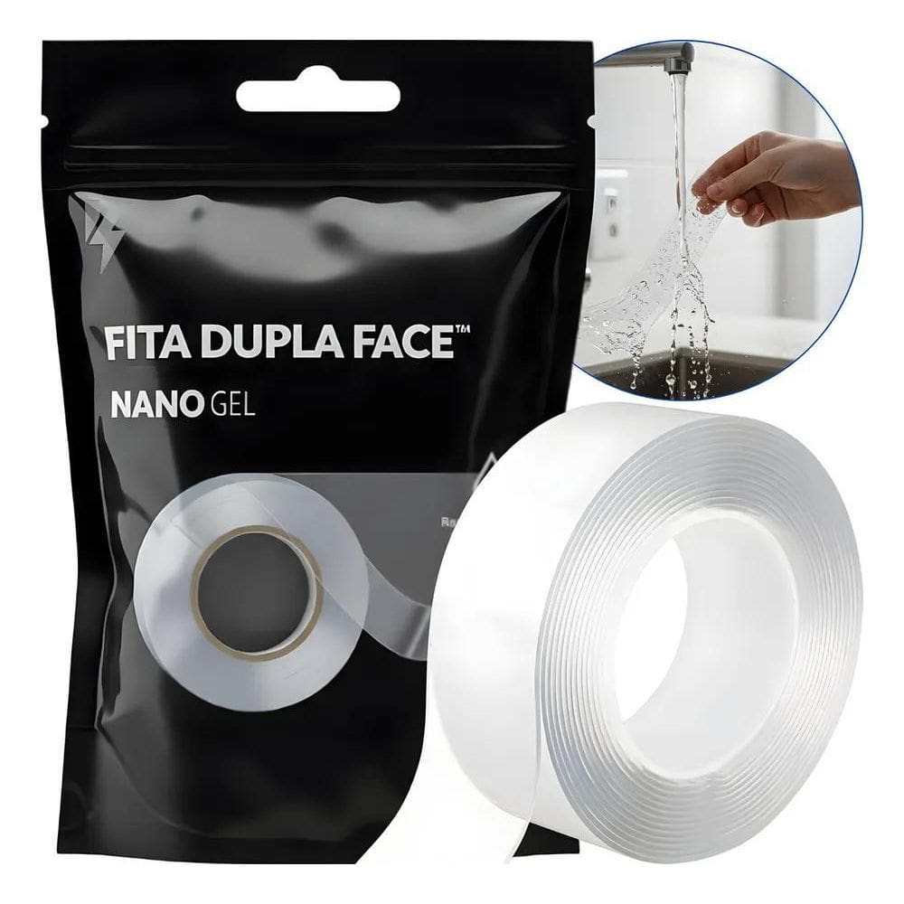Fita Dupla Face Mágica Fixa Extra Forte Lavável Transparente
