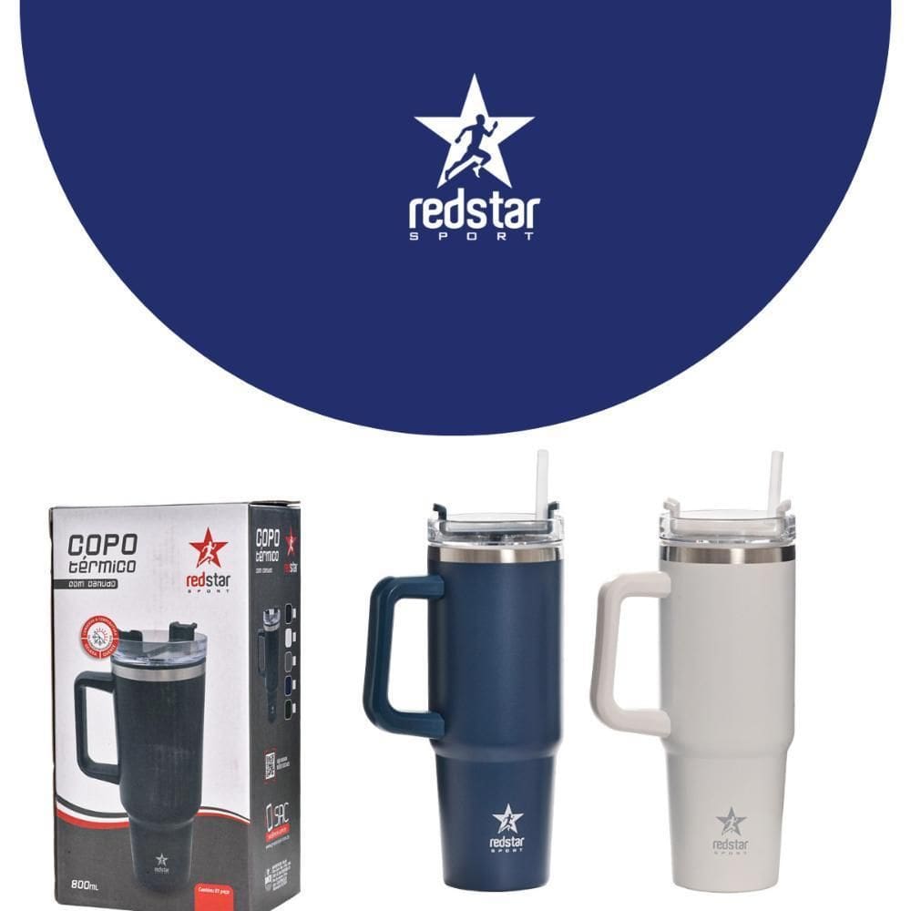 Garrafa Térmica Com Canudo Inox 800Ml